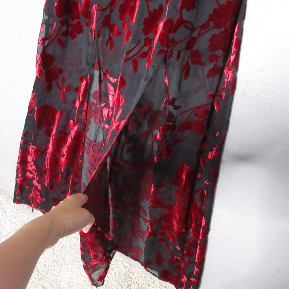 Tobi Dress Small Floral Velvet Burnout Maxi Sheer Y2K Whimsigoth Fairy Vamp Goth - Picture 4 of 12